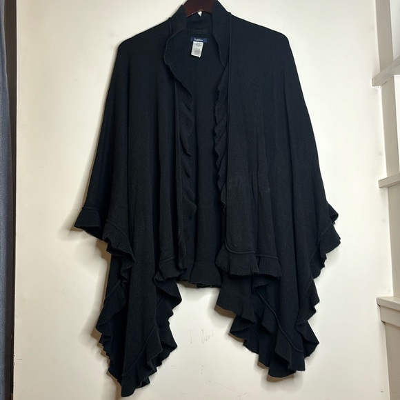 REITMANS One Size Ruffled Asymmetrical Open Front Sweater - Picture 2 of 10